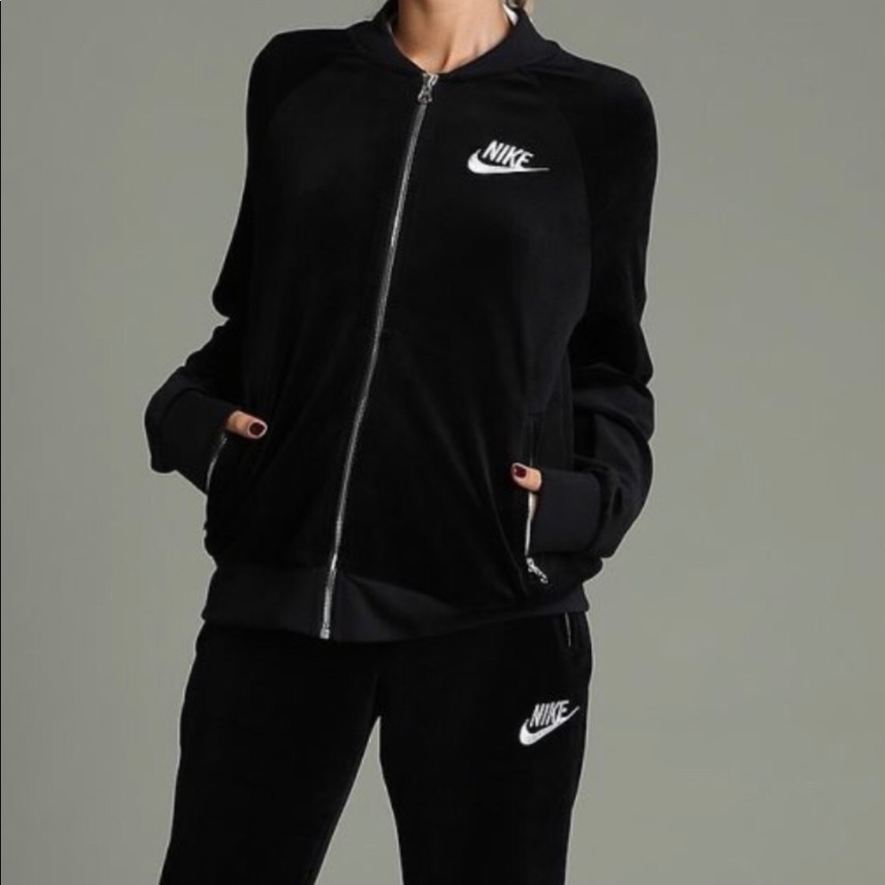 Black Nike velour tracksuit